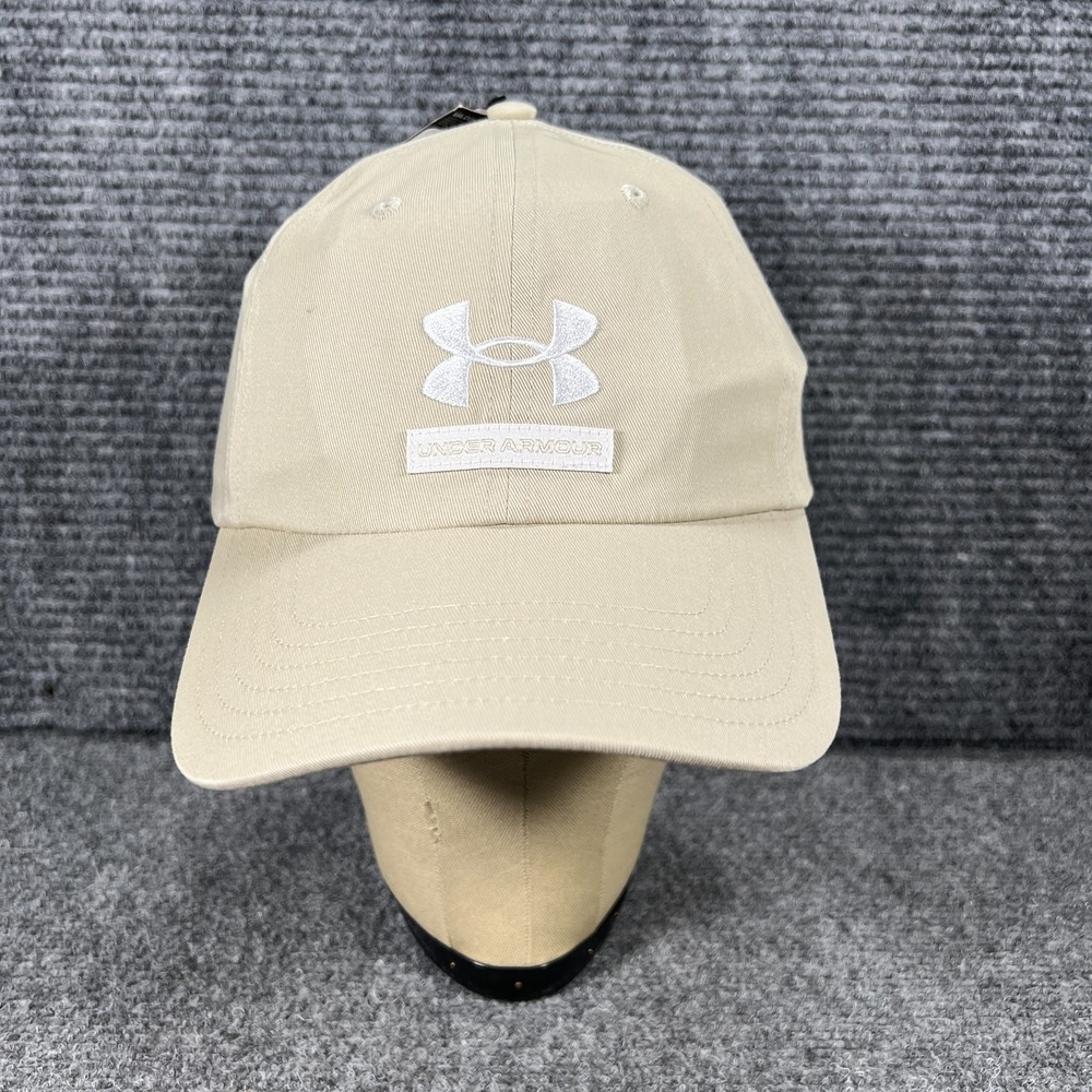 Under Armour Free Fit Hat Mens Beige OSFM Strap Back Adjustable Golf New